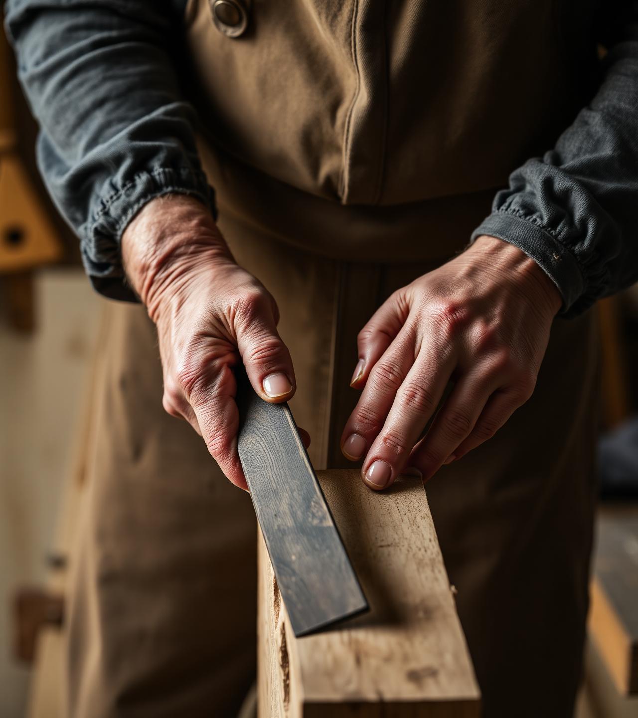 Craftsman's hands at work